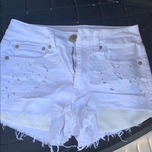 White Jean Shorts